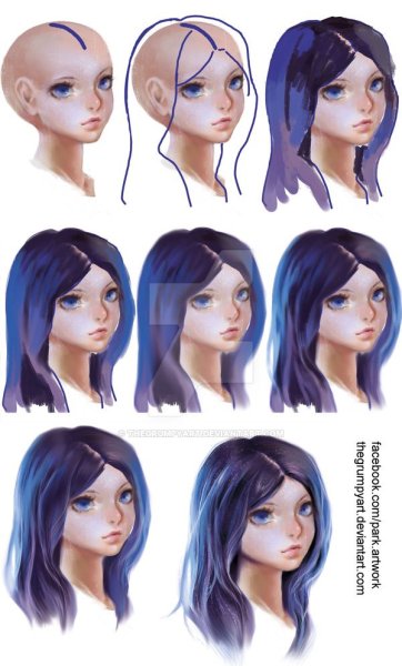 Покрас волос в диджитале