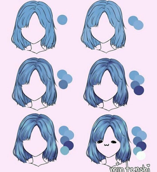 Волосы аниме покрас референс