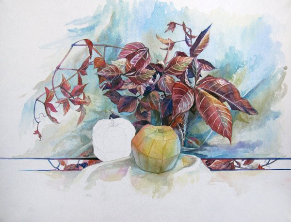 Композиция акварелью