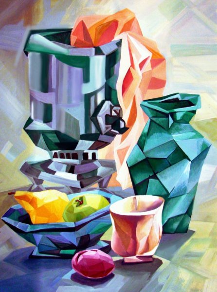 Цветочная композиция цветными карандашами