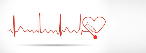 Сердечный ритм на белом фоне