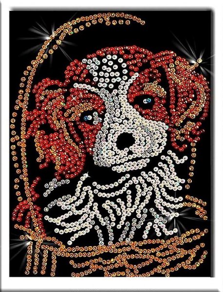 Мозаика из пайеток "милый щенок" 007