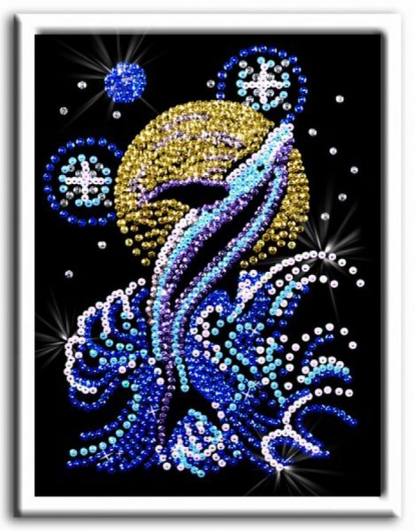 Волшебная мастерская мозаика из пайеток "лунный Дельфин" 018