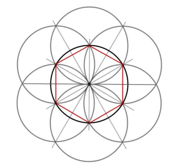 Орнамент в круге с помощью циркуля