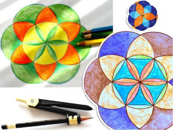 Орнамент с помощью циркуля