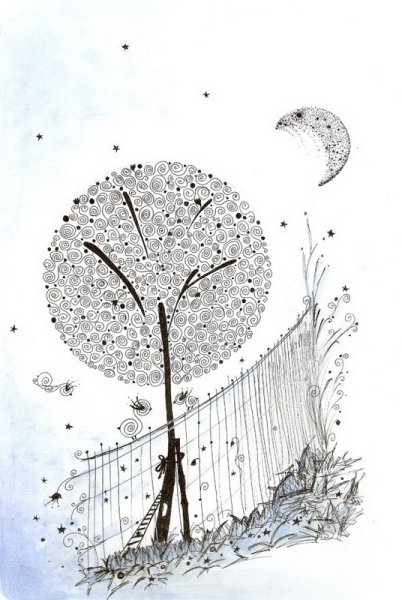 Рисование тушью для детей