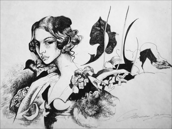 Графические рисунки тушью