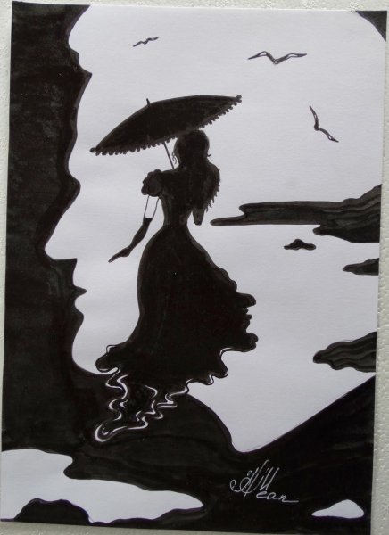 Картины тушью