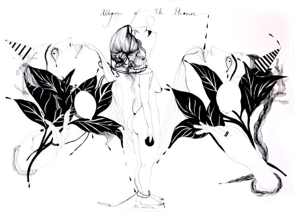 Вода в графике тушью