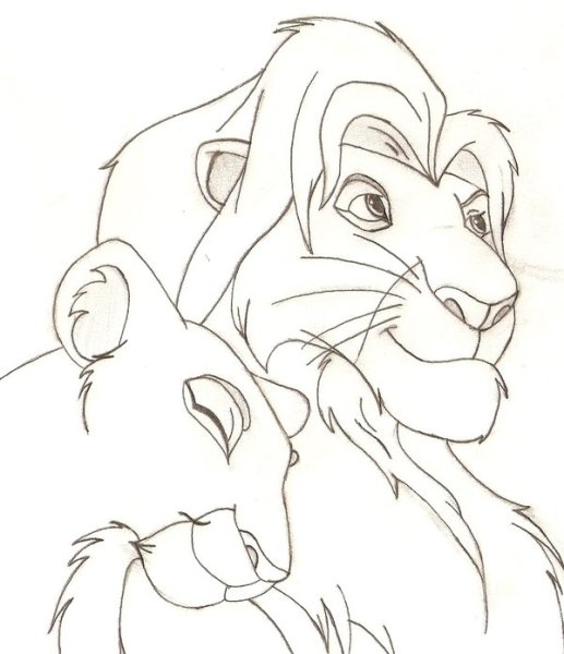 Король Лев Симба для срисовки