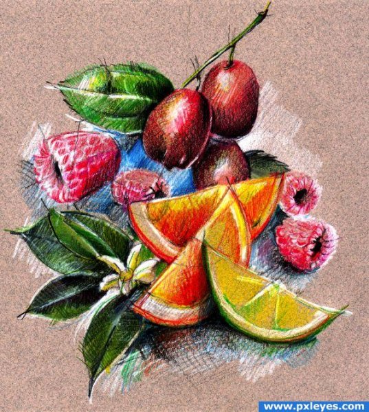 Фруктовая композиция рисунок