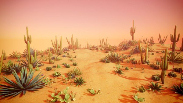 Пустыня изометрия Кактус