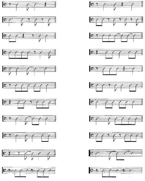 Ритмические рисунки для начинающих