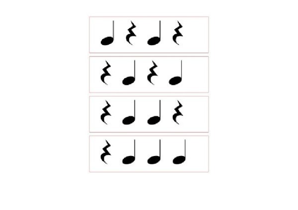 Ритмические карточки для сольфеджио дошкольники