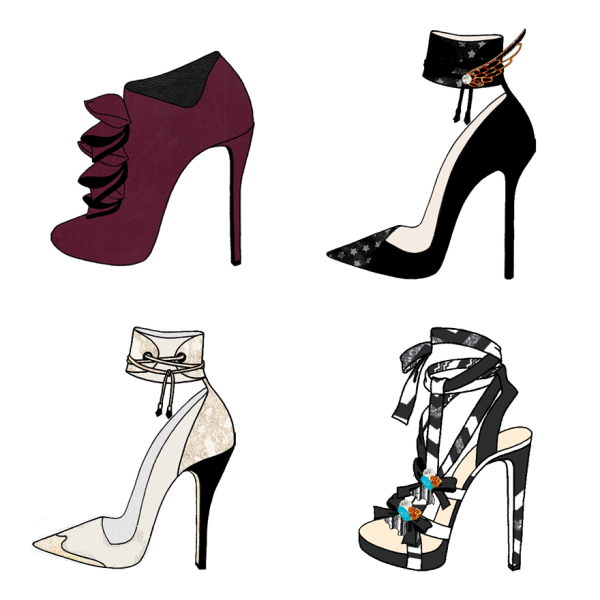 Эскиз туфель на каблуке