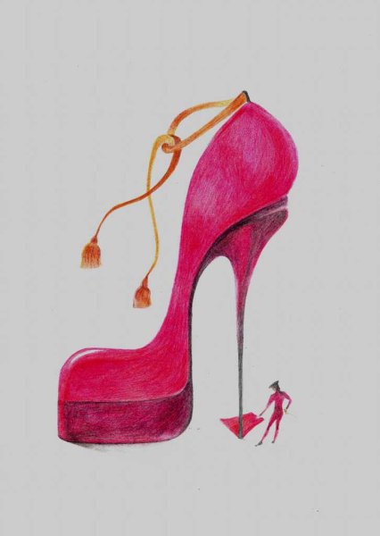 Рисовать туфли на каблуке