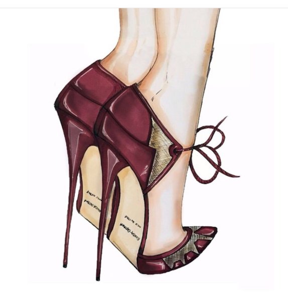 Скетчи обуви каблук