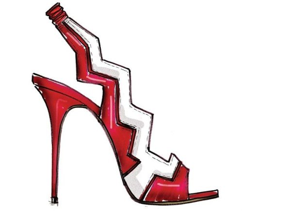 Нарисовать обувь необычная