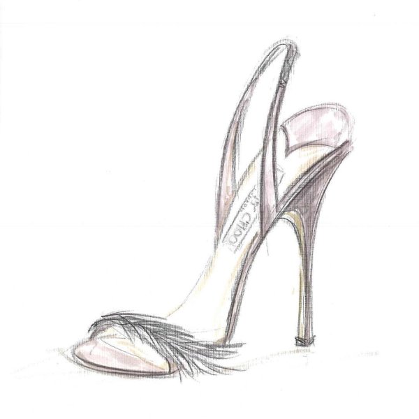 Эскиз туфель на каблуке