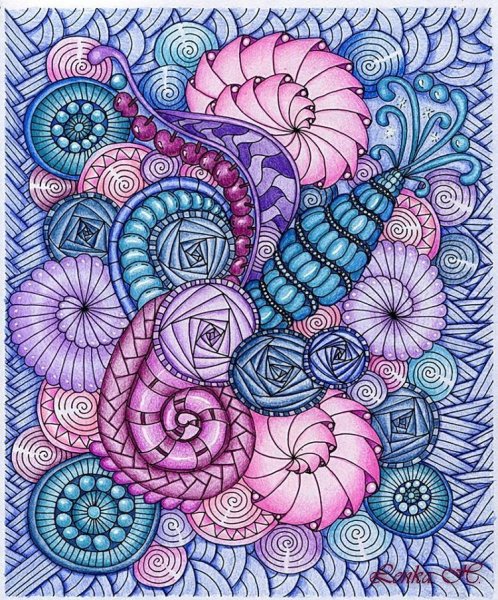 Цветы в стиле Зентангл