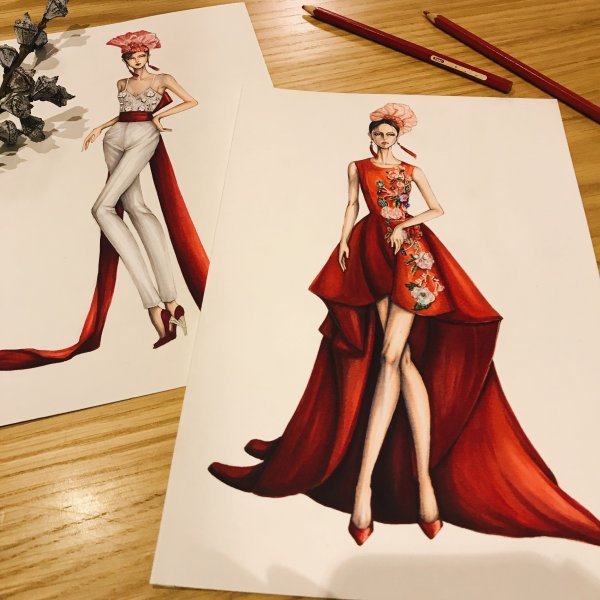 Дизайнерские Наброски платьев