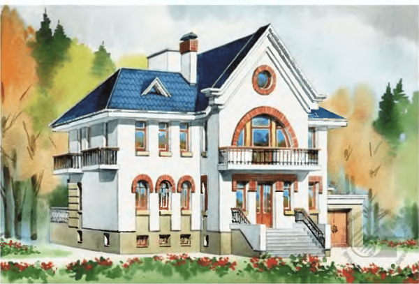 Дом цветными карандашами