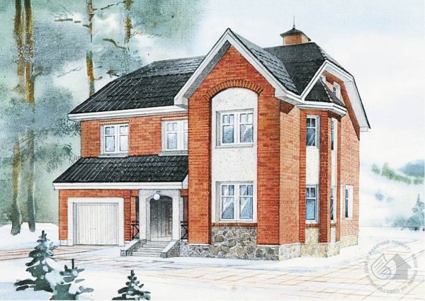 Домик цветными карандашами