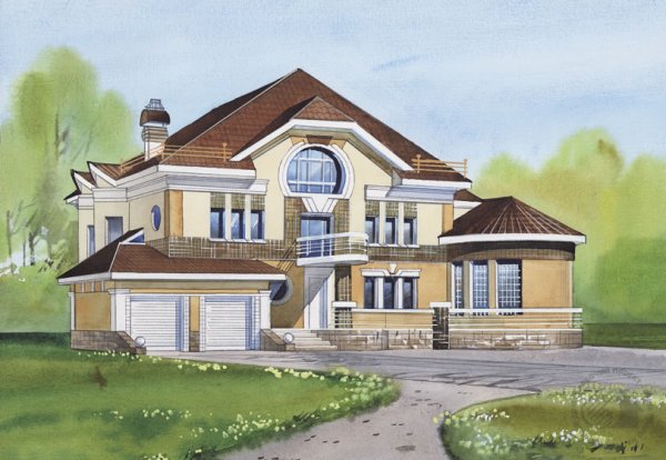 Коттедж с бассейном и гаражом