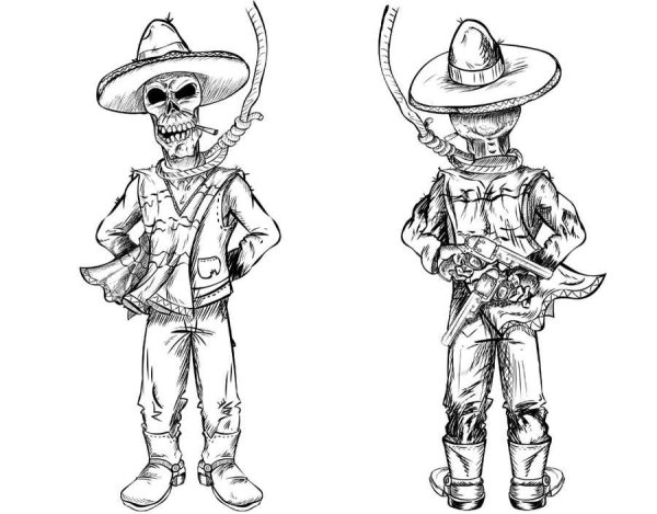 Ковбой рисованный