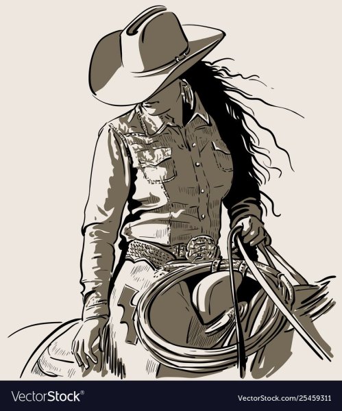 Девушка ковбой с лассо