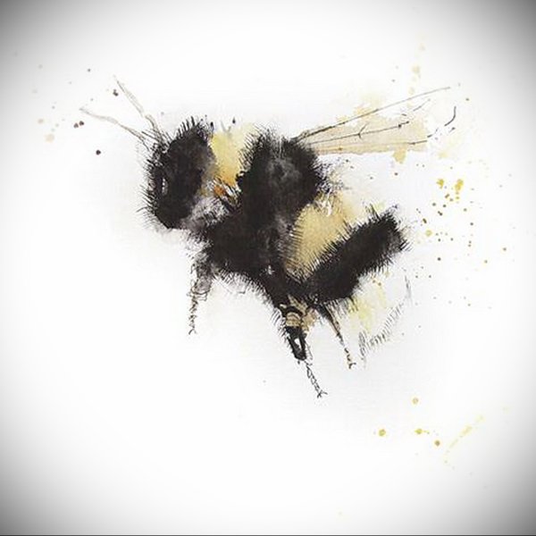 Шмель акварелью