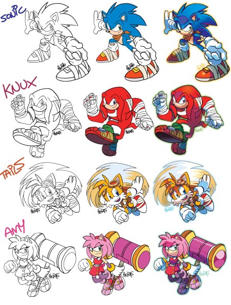 Герои из Соник бум карандашом