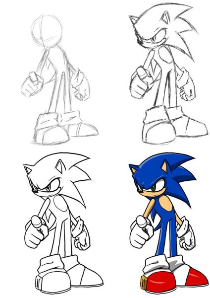 Соник срисовать