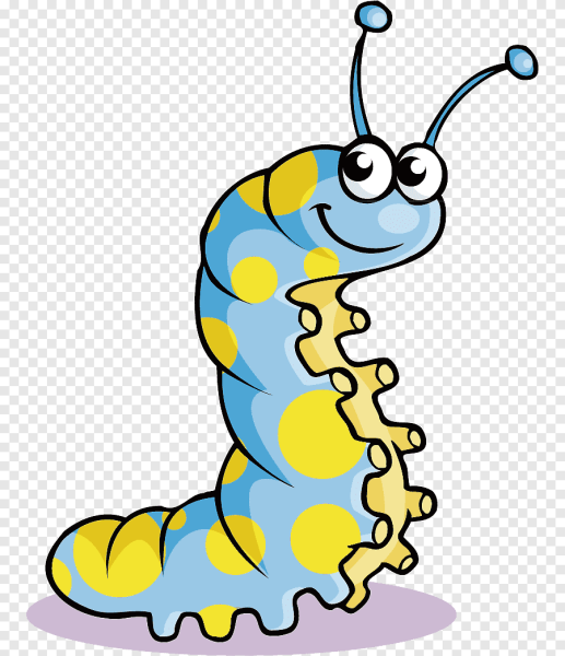 Гусеница мультяшная