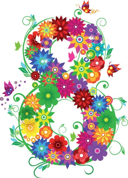 Восьмерка из цветов