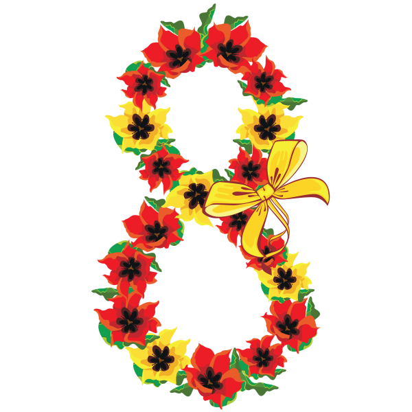 Красивая восьмерка из цветов