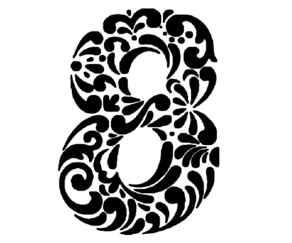 Трафарет цифры 8 для вырезания