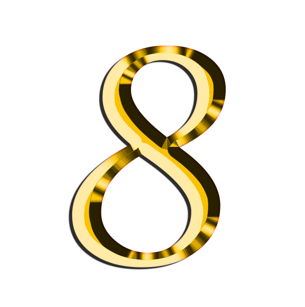 Цифра 8 Золотая