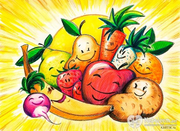 Иллюстрация овощей и фруктов