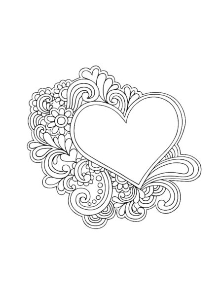 Сердечко раскраска