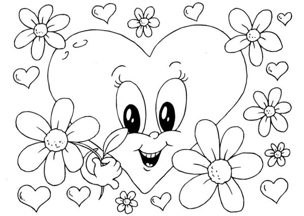 Сердечко раскраска