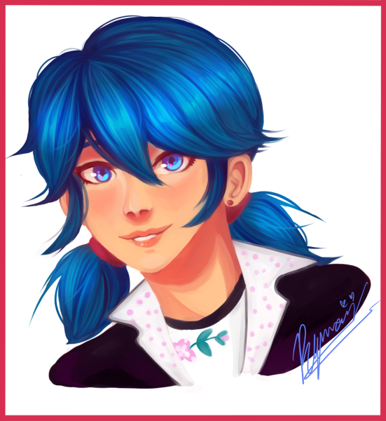 Маринетт с букетом цветов