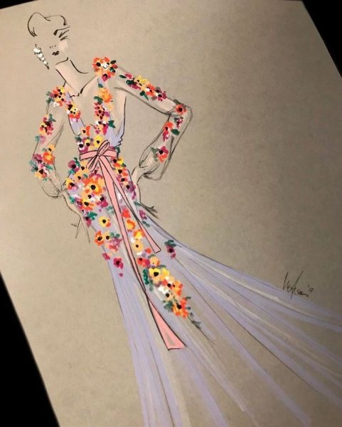 Платья стилистов нарисовать