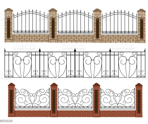 Иллюстрации с изображением ограды, забор