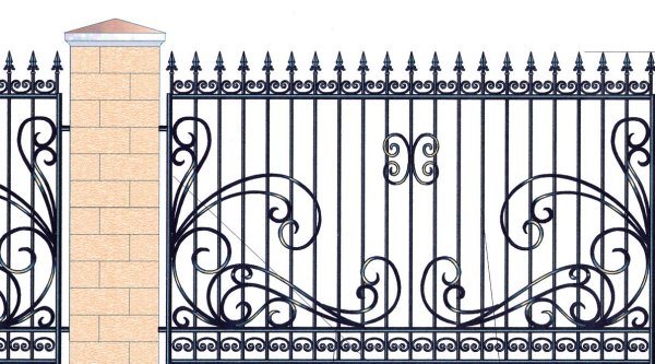 Забор из кованных элементов