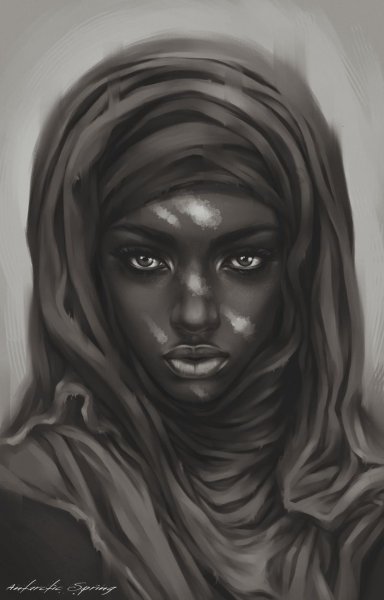 Темнокожая девочка арт