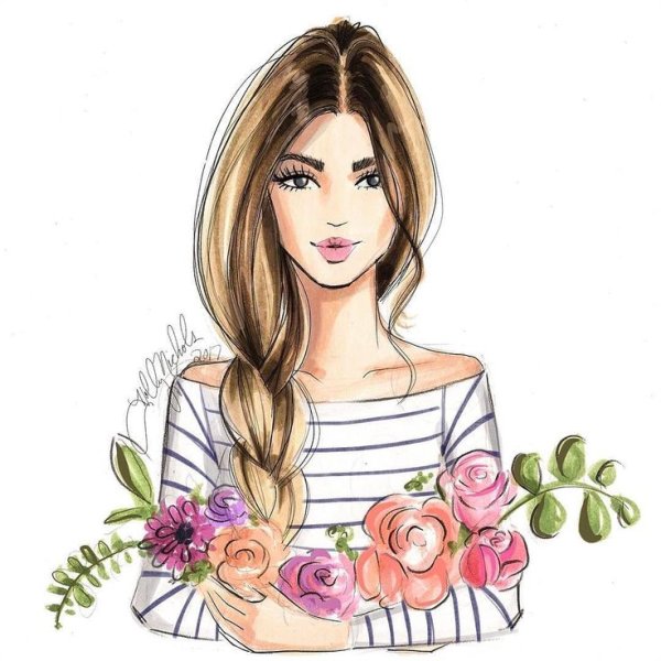 Красивая девушка рисунок