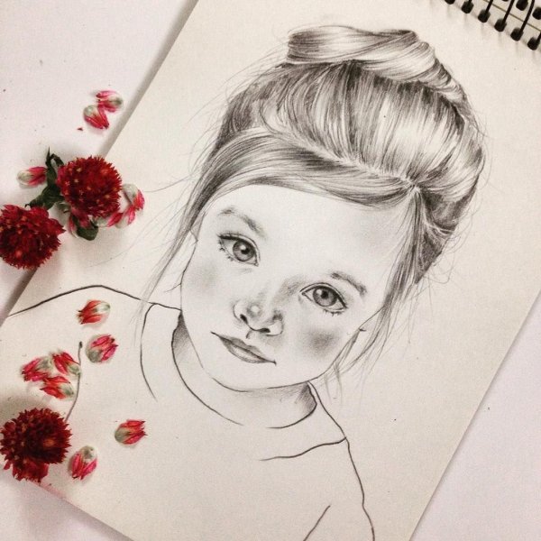 Алина Загитова портрет карандашом