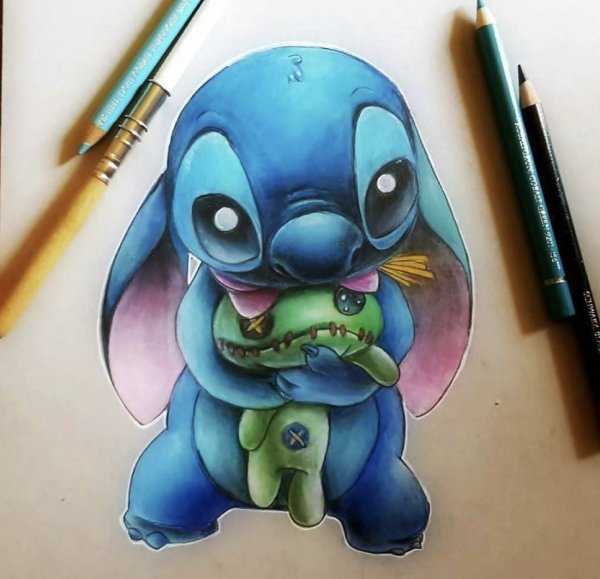 Стич цветными карандашами