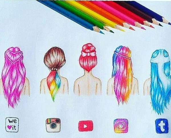 Рисунки для скетчбука прически